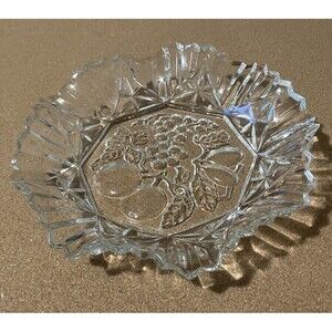 Embossed Fruit Bowl or Centerpiece 11x2' Dish, Antique MCM Federal Glass Co.